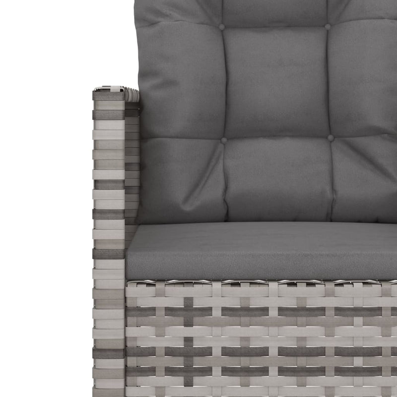 Bancă de grădină cu perne, gri, 105 cm, poliratan