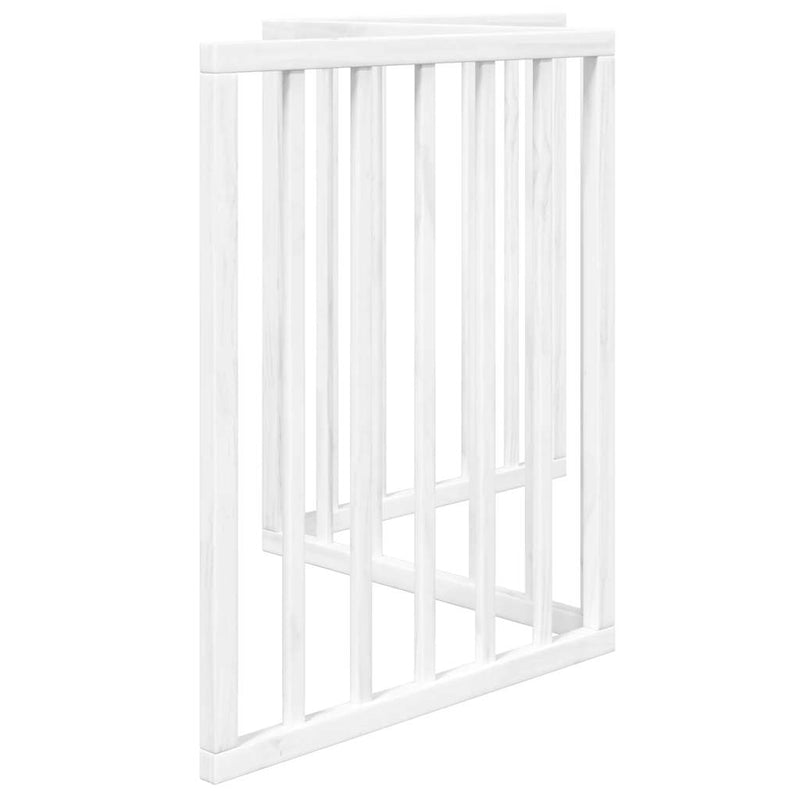 Poartă pentru câini pliabilă, 3 panouri, alb, 150 cm, lemn plop