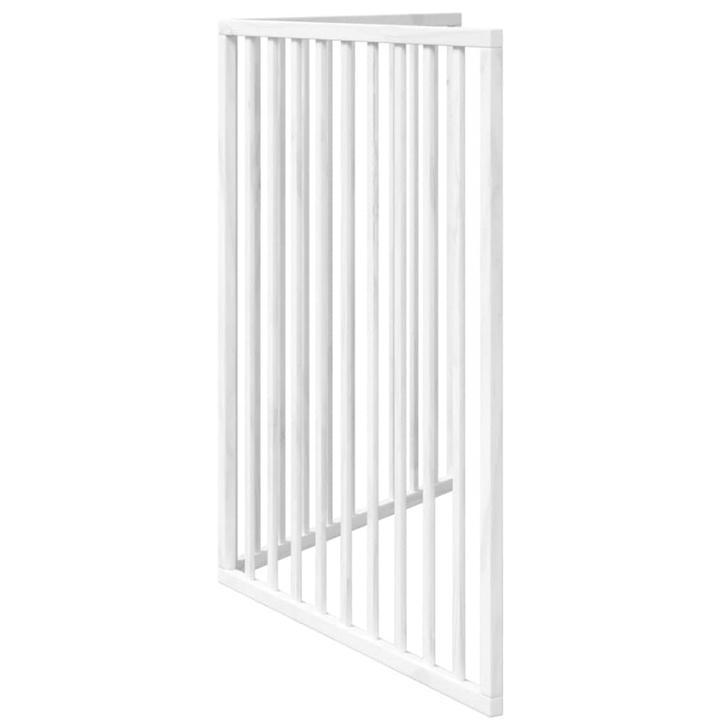 Poartă de acces pentru câini pliabilă, 2 panouri, albă, 160 cm, lemn de plop