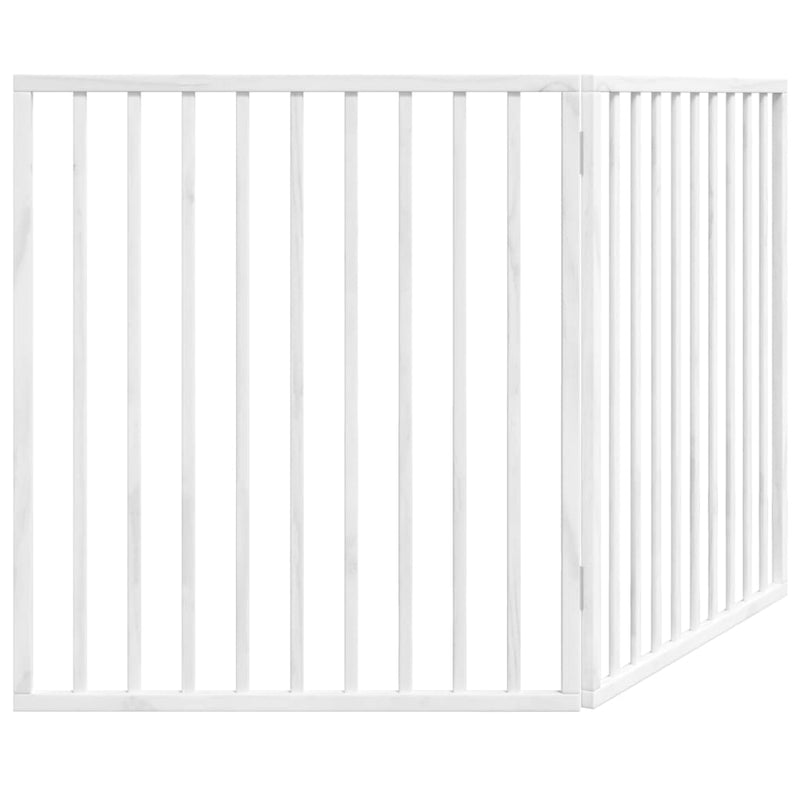Poartă de acces pentru câini pliabilă, 2 panouri, albă, 160 cm, lemn de plop