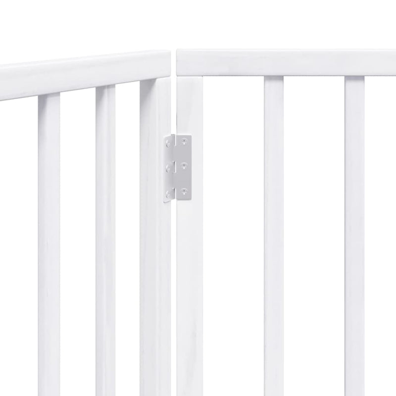 Poartă de acces pentru câini pliabilă, 2 panouri, albă, 160 cm, lemn de plop