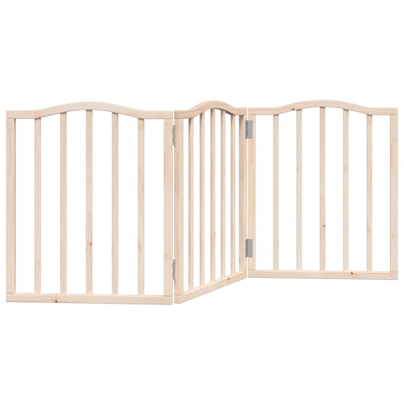 Poartă pentru câini pliabilă, 3 panouri, 150 cm, lemn de plop