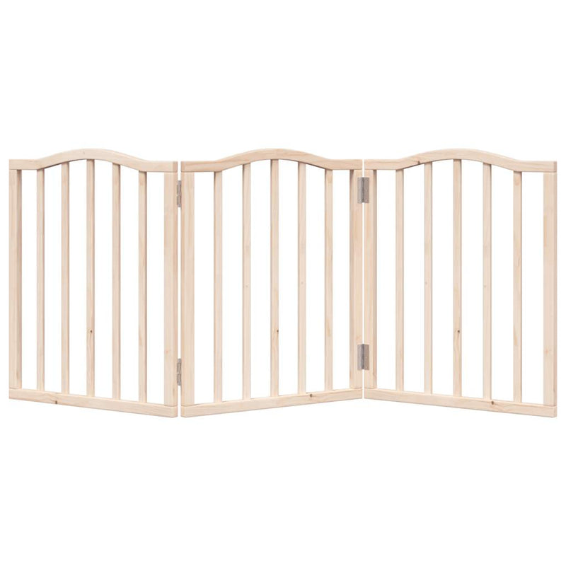 Poartă pentru câini pliabilă, 3 panouri, 150 cm, lemn de plop