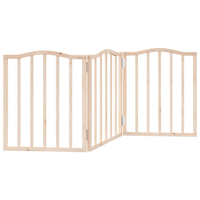 Poartă pentru câini pliabilă, 3 panouri, 150 cm, lemn de plop
