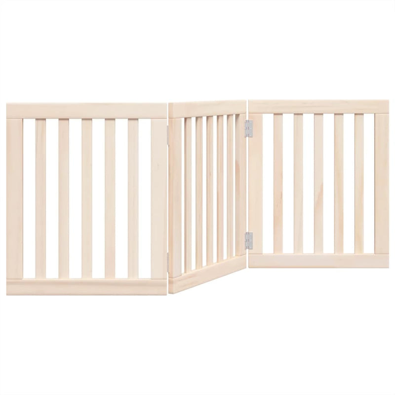 Poartă de acces pentru câini pliabilă, 3 panouri, 150 cm, lemn de plop