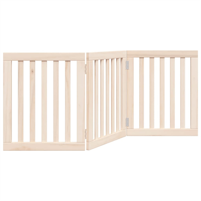 Poartă de acces pentru câini pliabilă, 3 panouri, 150 cm, lemn de plop