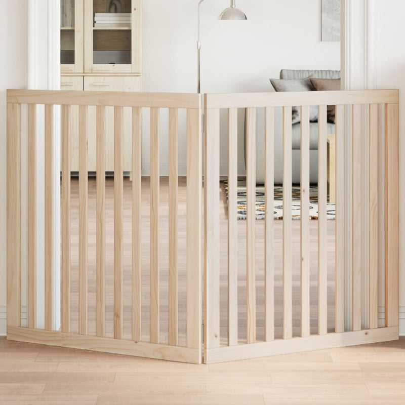 Poartă pentru câini pliabilă, 2 panouri, 160 cm, lemn de plop