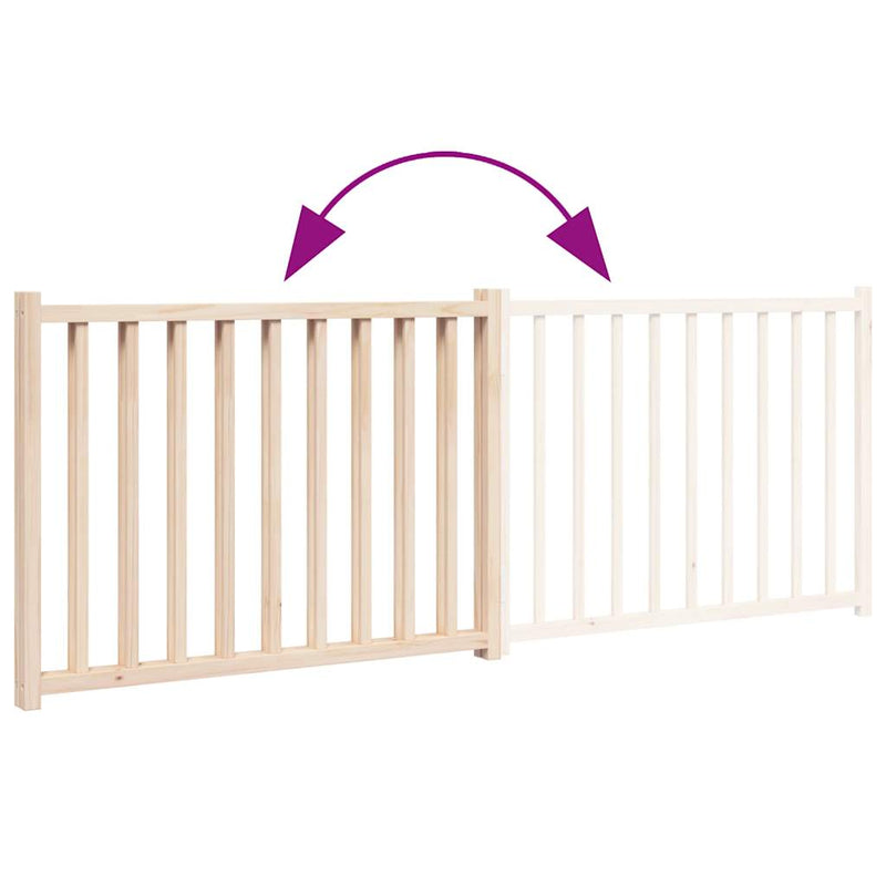 Poartă pentru câini pliabilă, 2 panouri, 160 cm, lemn de brad
