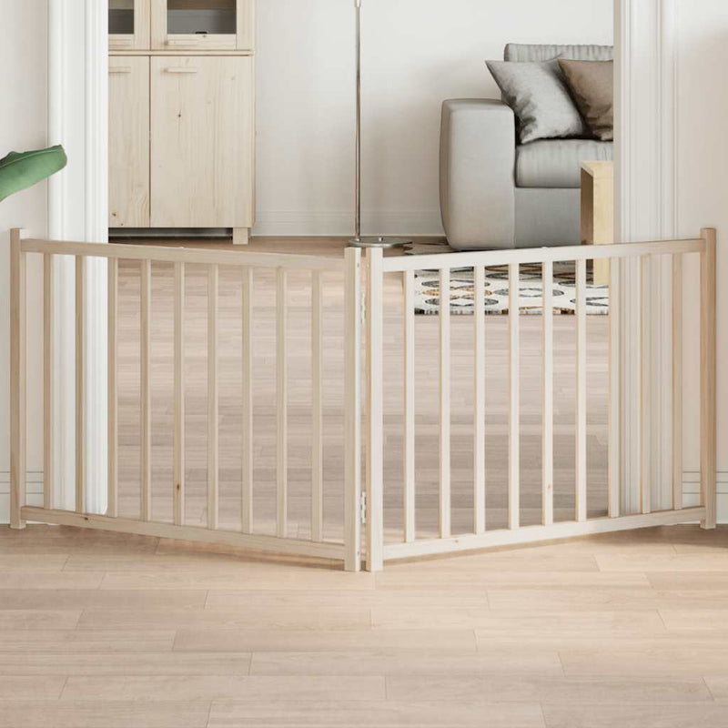 Poartă pentru câini pliabilă, 2 panouri, 160 cm, lemn de brad