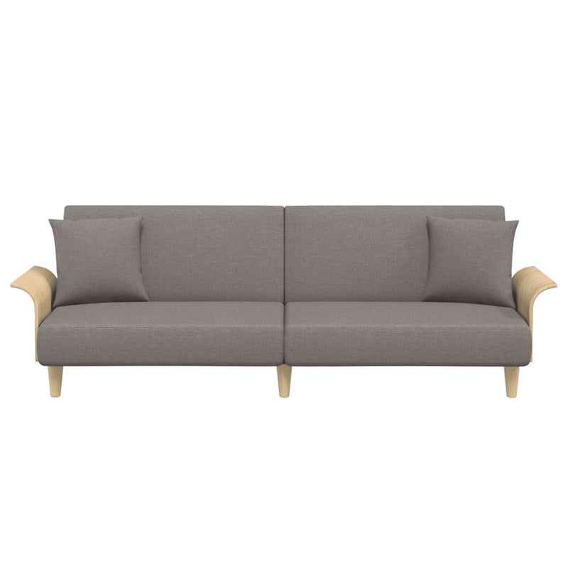 Canapea extensibilă cu cotiere, gri taupe, textil