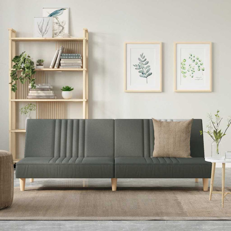 Canapea extensibilă, gri închis, material textil