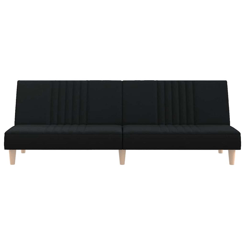 Canapea extensibilă, negru, material textil
