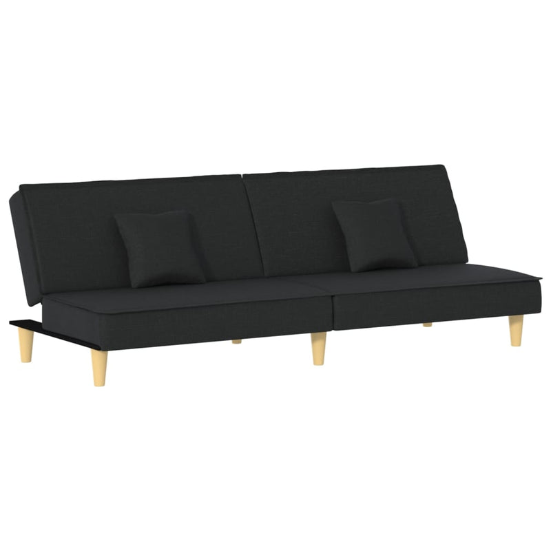 Canapea extensibilă, negru, material textil