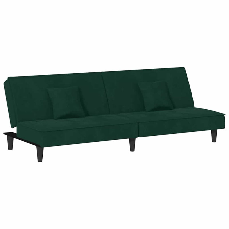Canapea extensibilă, verde închis, catifea