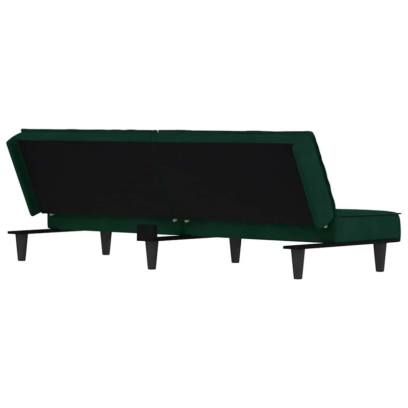 Canapea extensibilă, verde închis, catifea