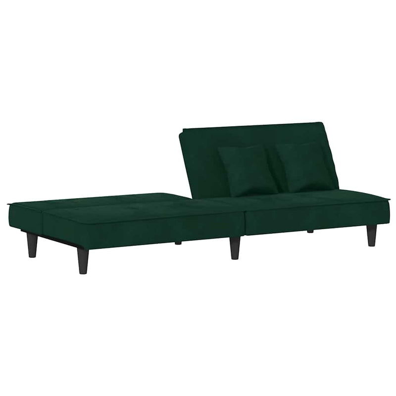 Canapea extensibilă, verde închis, catifea