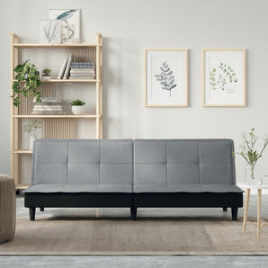 Canapea extensibilă, gri deschis, material textil
