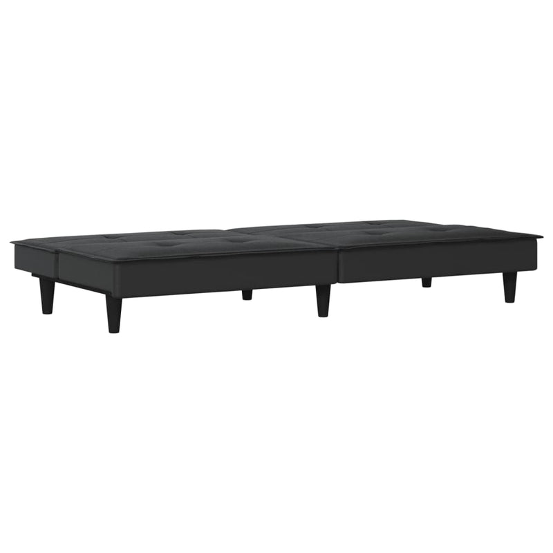 Canapea extensibilă, negru, material textil