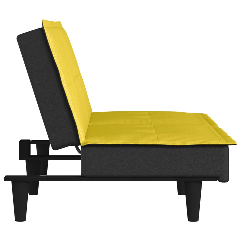 Canapea extensibilă, galben deschis, material textil