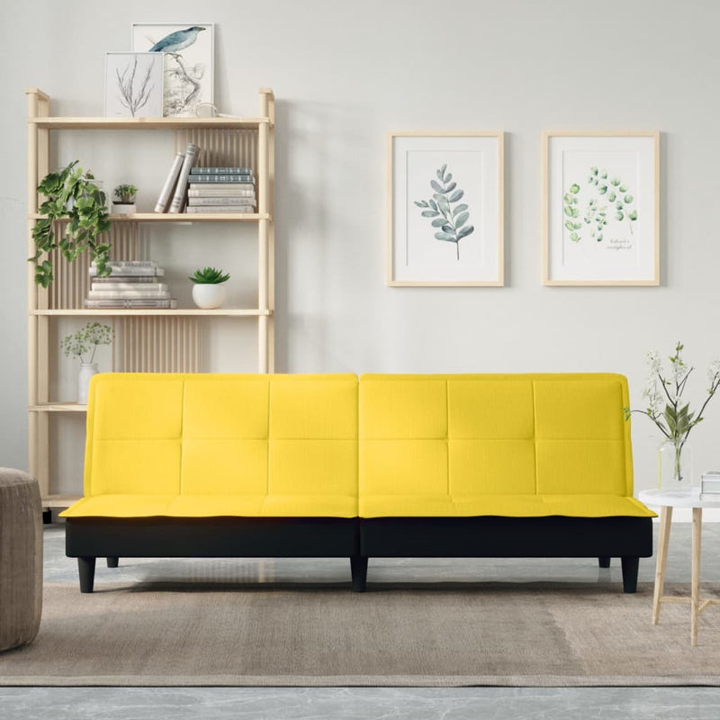 Canapea extensibilă, galben deschis, material textil