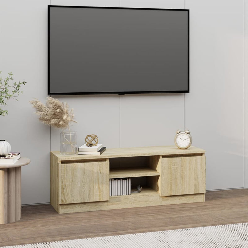 Comodă TV cu ușă, stejar sonoma, 102x30x36 cm