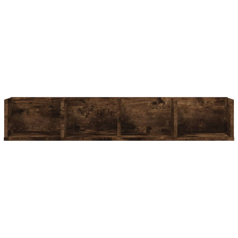 Raft de perete CD-uri, stejar fumuriu, 100x18x18 cm, lemn