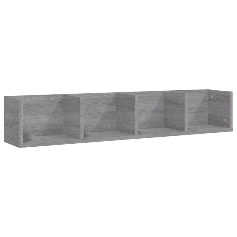 Raft de perete CD-uri, gri sonoma, 100x18x18 cm, lemn prelucrat