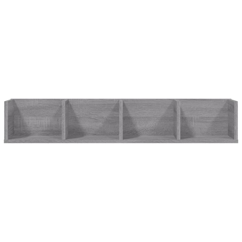 Raft de perete CD-uri, gri sonoma, 100x18x18 cm, lemn prelucrat