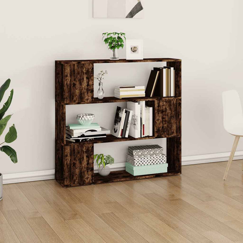 Bibliotecă/Separator de cameră, stejar afumat, 100x24x194 cm