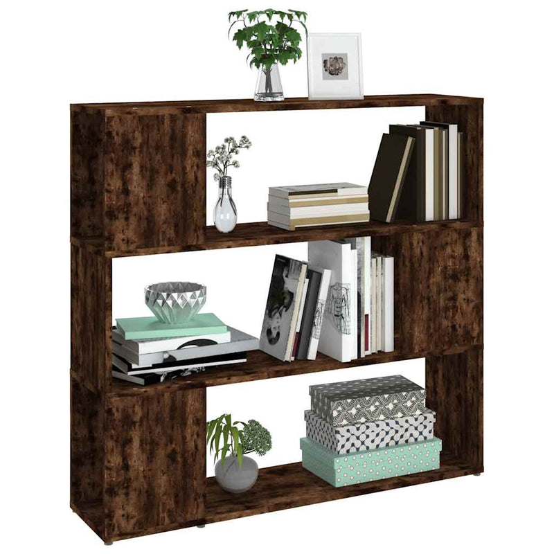 Bibliotecă/Separator de cameră, stejar afumat, 100x24x194 cm