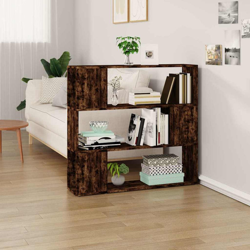 Bibliotecă/Separator de cameră, stejar afumat, 100x24x194 cm