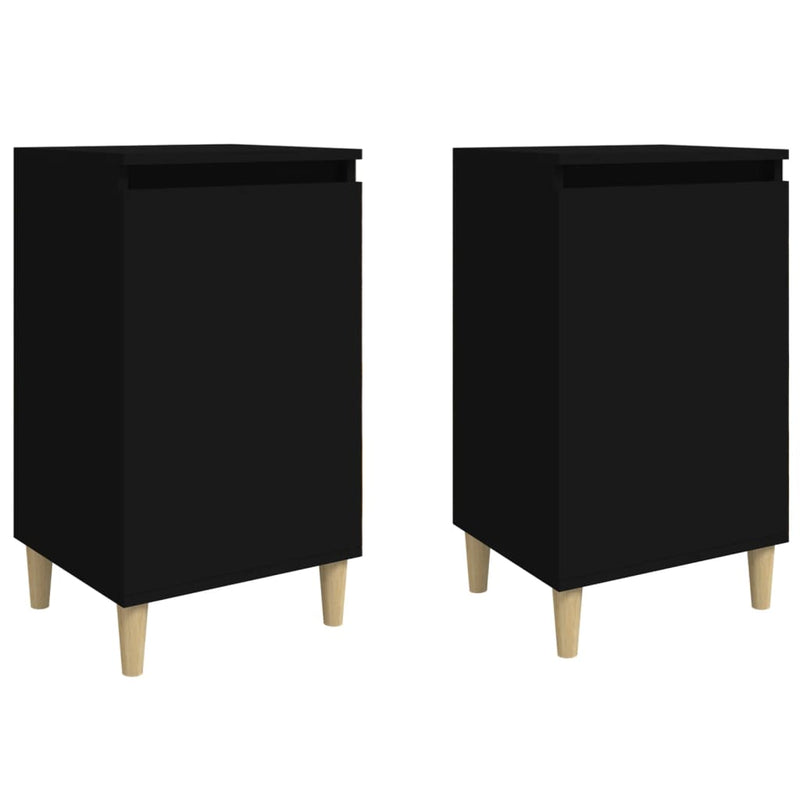 Noptiere, 2 buc, negru, 40x35x70 cm, lemn prelucrat