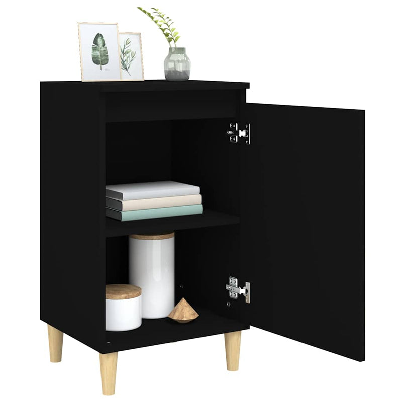 Noptiere, 2 buc, negru, 40x35x70 cm, lemn prelucrat
