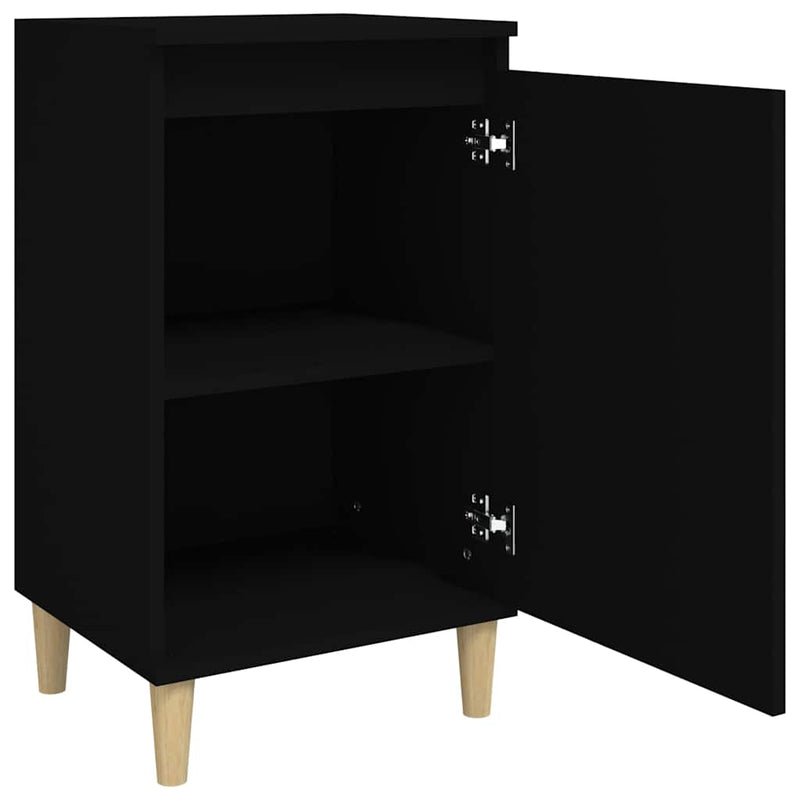 Noptiere, 2 buc, negru, 40x35x70 cm, lemn prelucrat