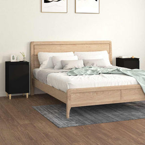 Noptiere, 2 buc, negru, 40x35x70 cm, lemn prelucrat
