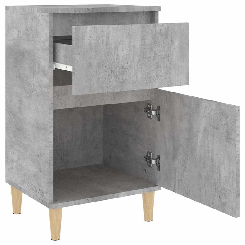 Noptieră, gri beton, 40x35x70 cm