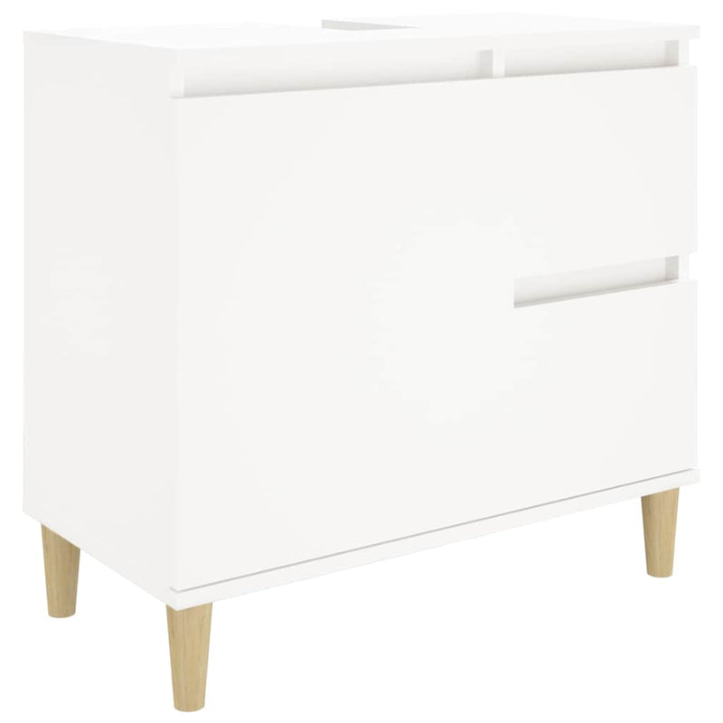 Dulap de baie, alb, 65x33x60 cm, lemn prelucrat