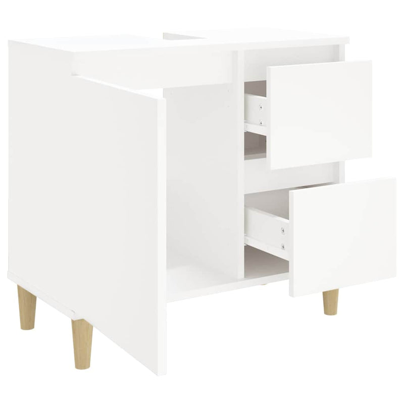 Dulap de baie, alb, 65x33x60 cm, lemn prelucrat
