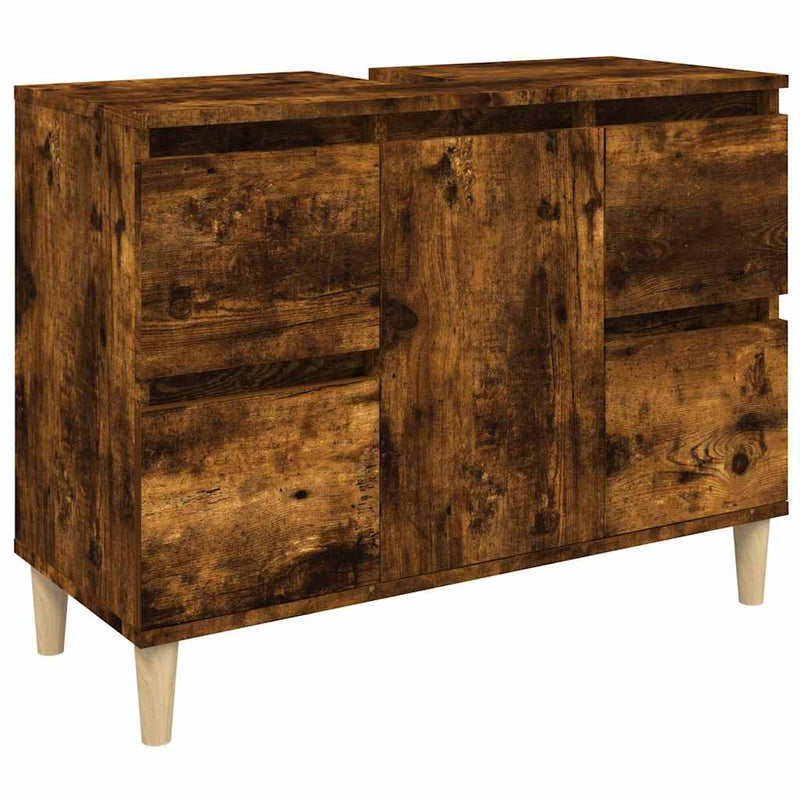 Dulap de chiuvetă, stejar afumat, 80x33x60 cm, lemn prelucrat