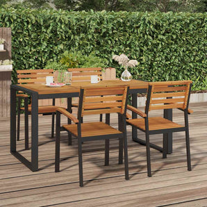 Masă grădină picioare formă de U 160x80x75 cm lemn masiv acacia