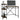 Birou cu rafturi stejar fumuriu 105x50x90 cm lemn compozit/fier