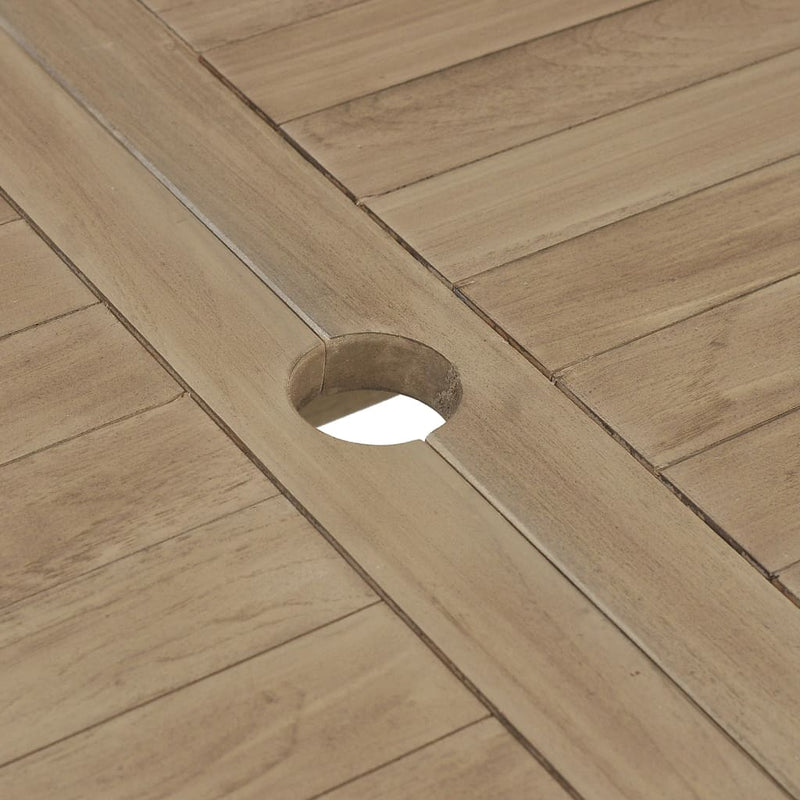 Set mobilier de grădină, 7 piese, gri, lemn masiv de tec
