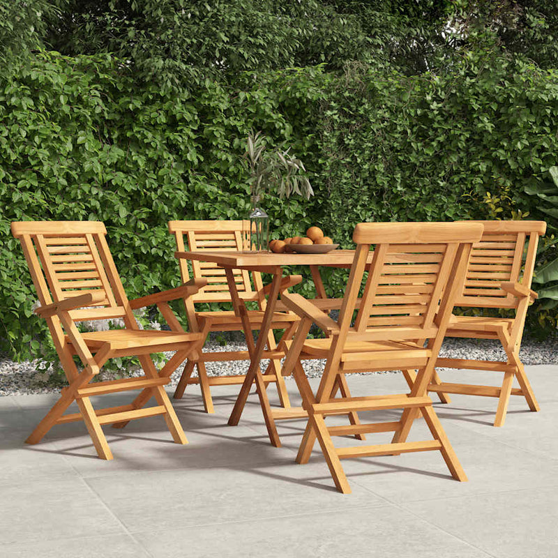 Scaune pliante 4 buc 56x63x90 cm lemn masiv de tec