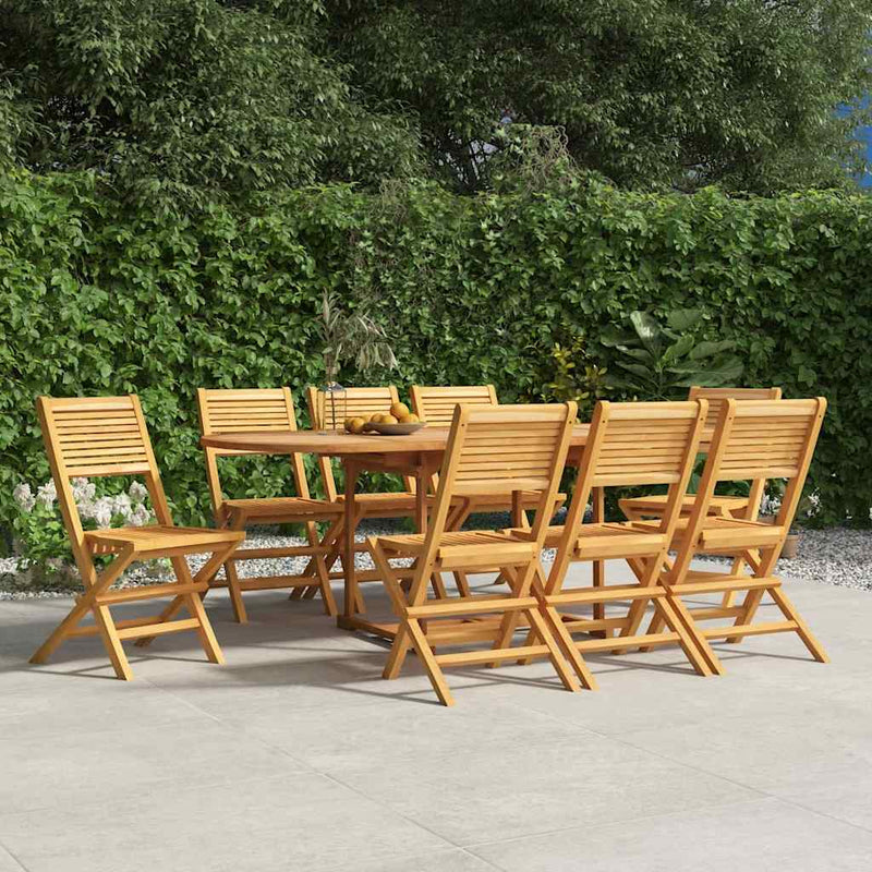 Scaune pliante 8 buc 47x62x90 cm lemn masiv de tec