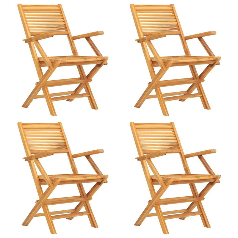 Scaune pliante 4 buc 55x62x90 cm lemn masiv de tec