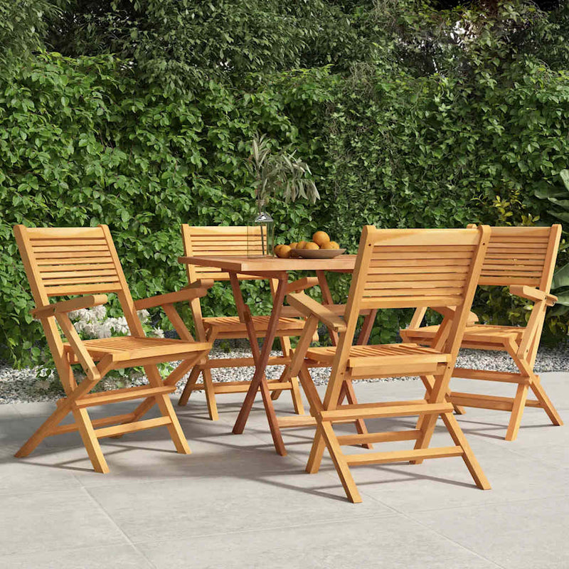 Scaune pliante 4 buc 55x62x90 cm lemn masiv de tec