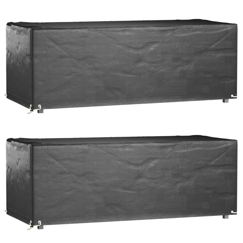 Husă mobilă grădină, 2 buc, 8 ocheți, 192x82x65 cm, rectangular