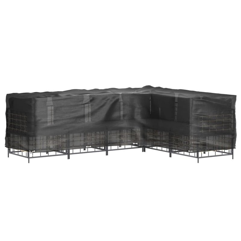 Huse mobilier grădină formă L, 2 buc., 16 ocheți, 260x210x80 cm