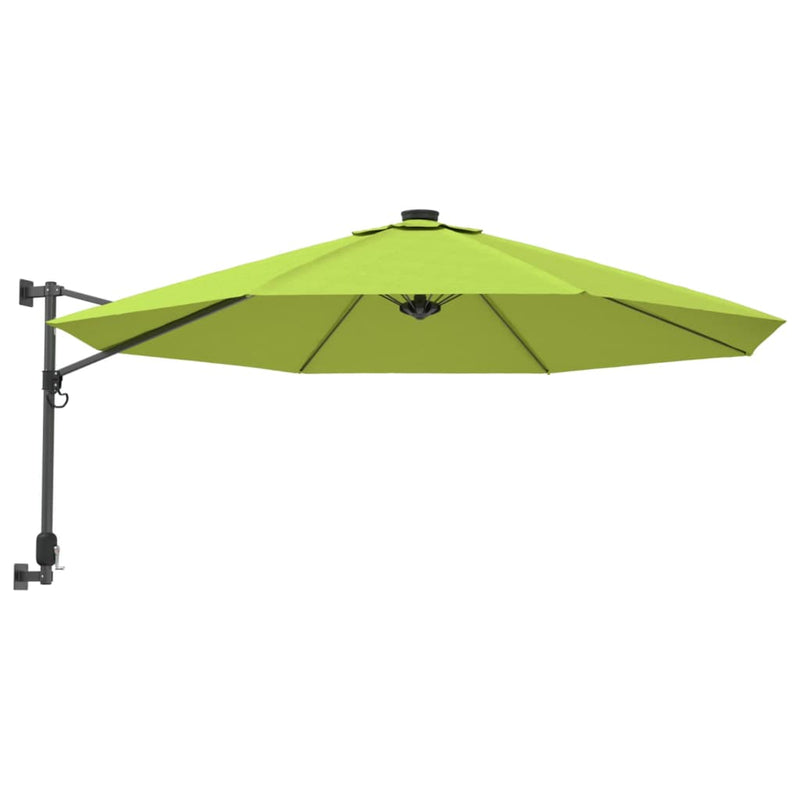 Umbrelă de soare montată pe perete, verde măr, 290 cm