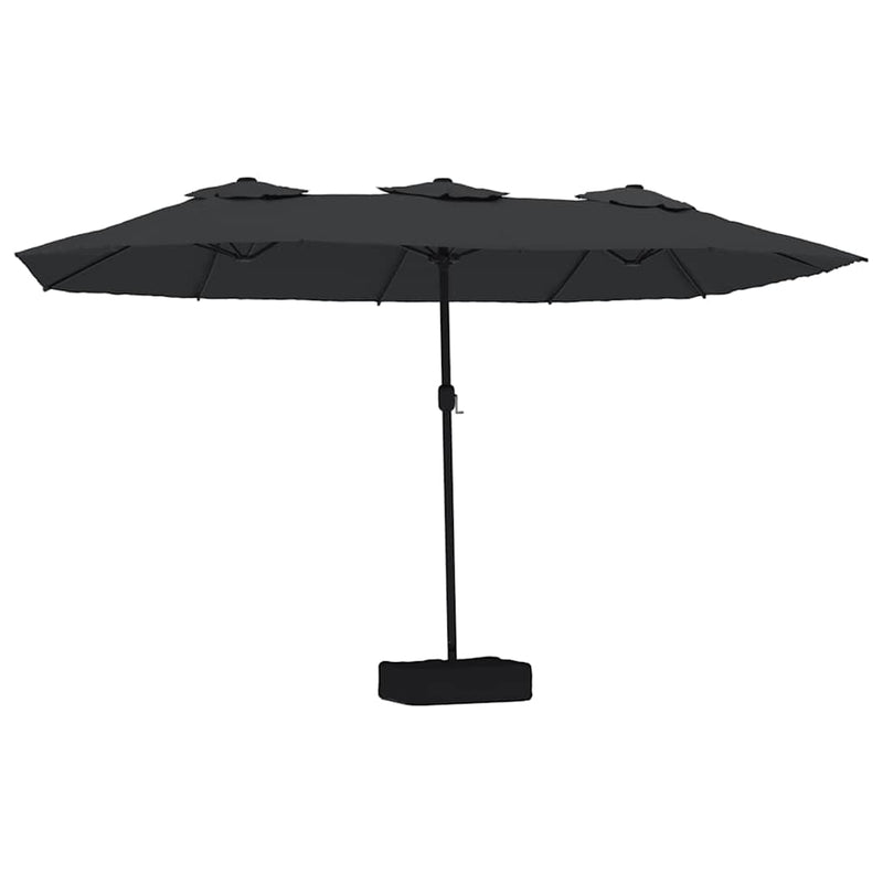 Umbrelă de soare cu două capete, negru, 449x265 cm
